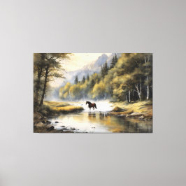 Horse Crossing the River Canvastryck