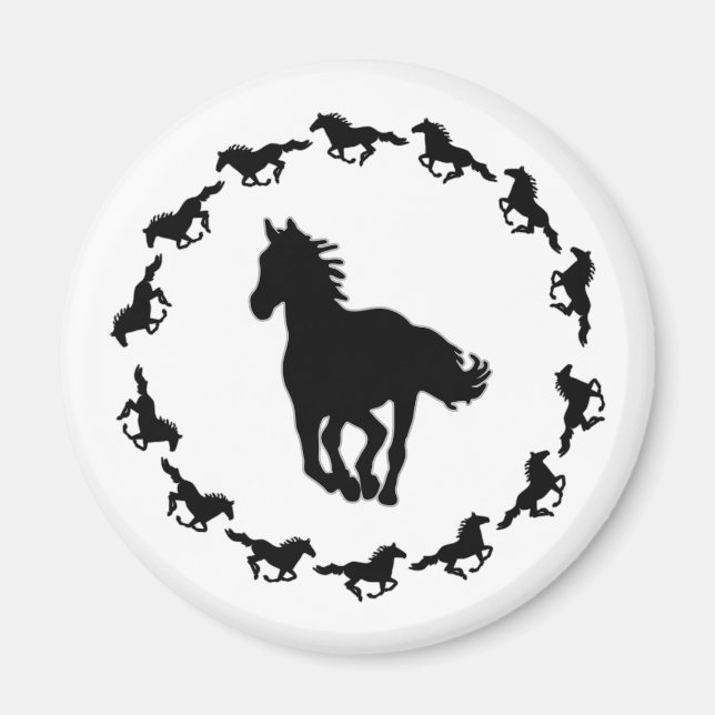 Horse Design Silhouette Magnet (Framsidan)
