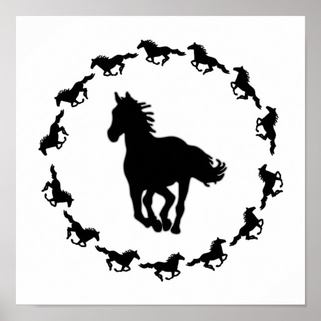 Horse Design Silhouette Poster (Framsidan)