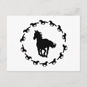 Horse Design Silhouette Vykort
