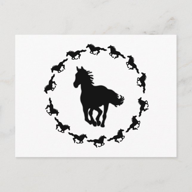 Horse Design Silhouette Vykort (Framsida)