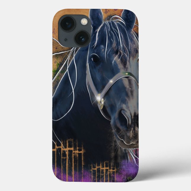 Horse DIAMOND porträtt - iPad Case (Baksida)