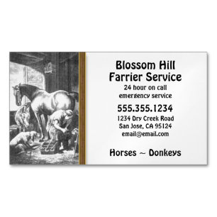 Horse Donkey Farrier Magnetiska Visitkort
