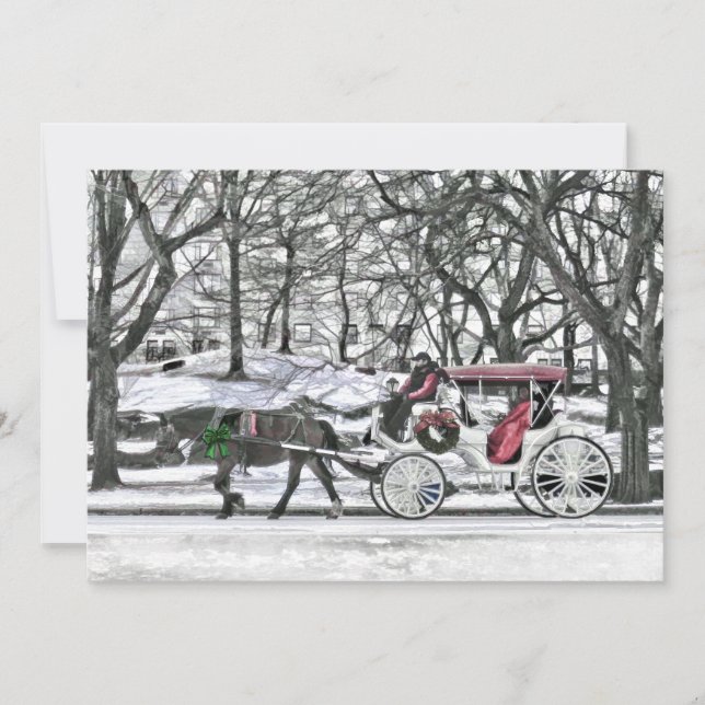 Horse Drawn Carriage in New York City Call Inbjudningar (Framsida)