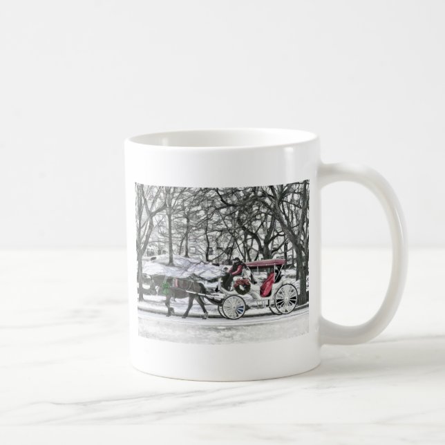 Horse Drawn Carriage in New York City Kaffemugg (Höger)