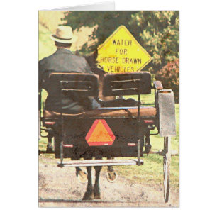 Horse Drawn Fordon, Amish Horse and Buggy Hälsningskort