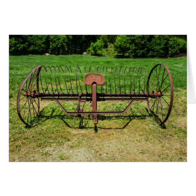 Horse Drawn Hay Rake Hälsningskort (Framsidan Horizontal)