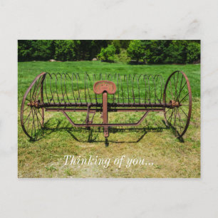 Horse Drawn Hay Rake Vykort