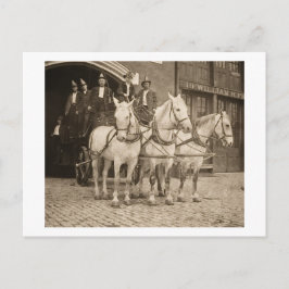 Horse Drawn Krok and Ladder Fire Company - Vintage Vykort