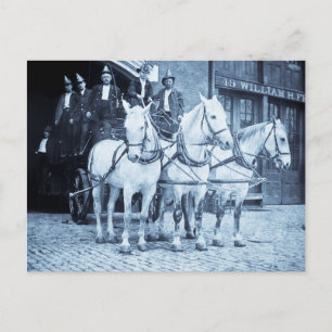 Horse Drawn Krok and Ladder Fire Company - Vintage Vykort