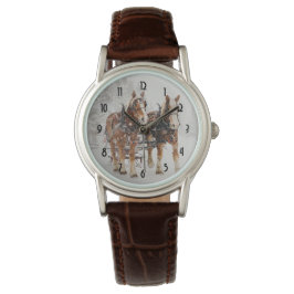 Horse Drawn Sleigh-julscenen Armbandsur