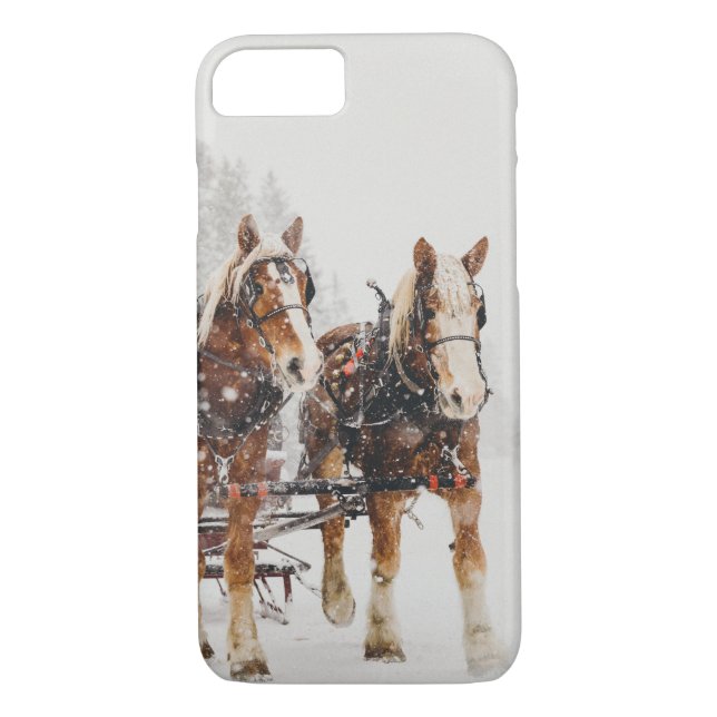 Horse Drawn Sleigh-julscenen Case-Mate iPhone Skal (Baksida)
