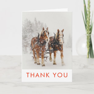 Horse Drawn Sleigh-julscenen Tack Kort