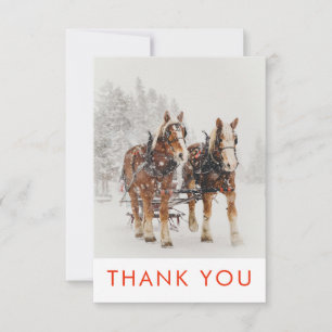 Horse Drawn Sleigh-julscenen Tack Kort