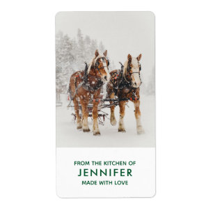 Horse Drawn Sleigh-jultomte Kitchen Fraktsedel