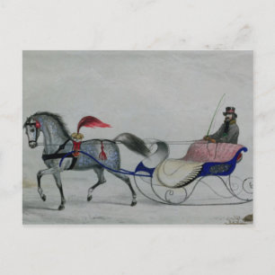 Horse Drawn Sleigh Vykort