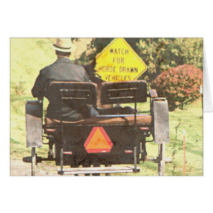 Horse Drawn Vechicles, Amish Horse and Buggy Hälsningskort