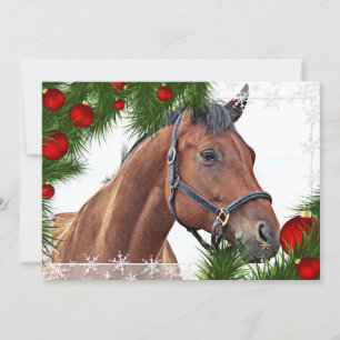 Horse Equestrian Equine Cute Pony God jul Julkort