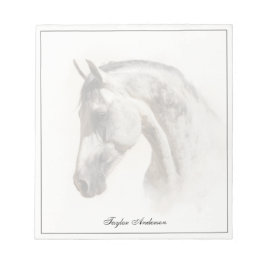 Horse Equestrian Lusitano Elegant Custom Name Anteckningsblock