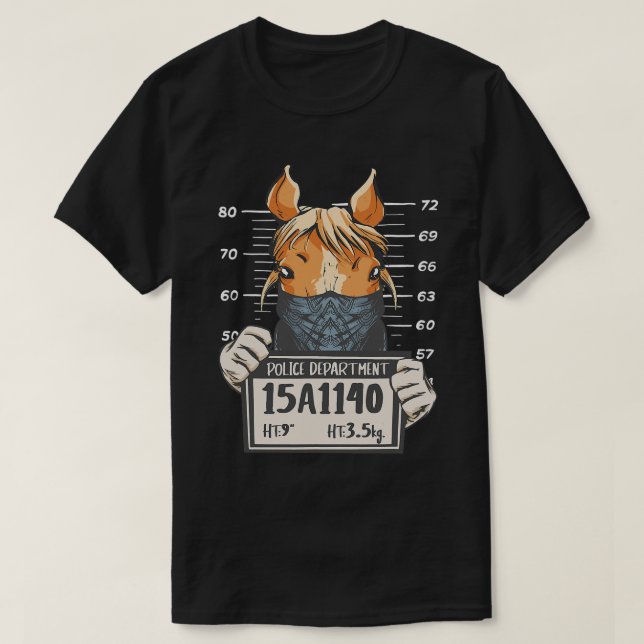 Horse Equestrian Police Mugshot Horseback Horse Ri T Shirt (Design framsida)