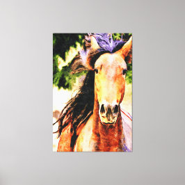 *~* Horse Equine AR22 Black Mane Art Kanvastryck