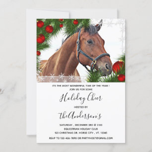 Horse Equine jul Equestrian Cute Pony Inbjudningar