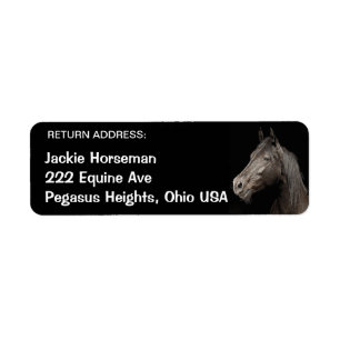 HORSE Equine Returetiketters Returadress Etikett