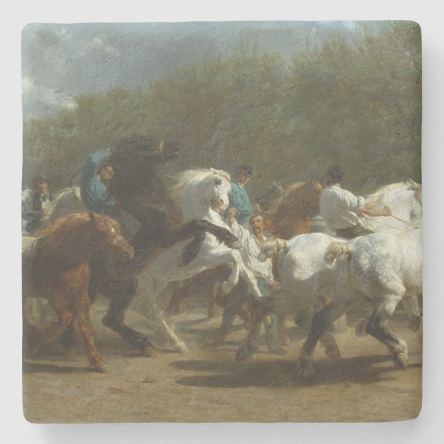 Horse Fair (av Rosa Bonheur) Stenunderlägg (Framsidan)