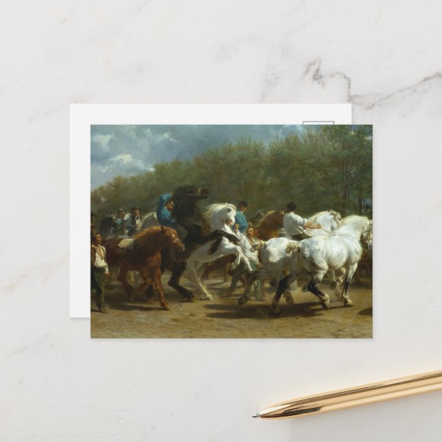 Horse Fair av Rosa Bonheur Vykort (Fram/Back In Situ)