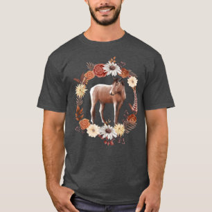 Horse, Fall, Höst löv Flowers, Cute Horse T Shirt