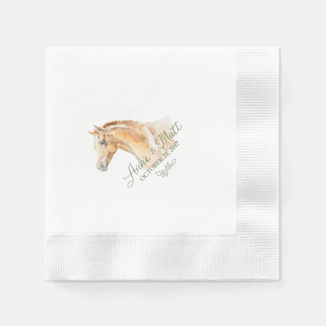 Horse Farm Bröllop cocktail napkin Pappersservett (Framsidan)
