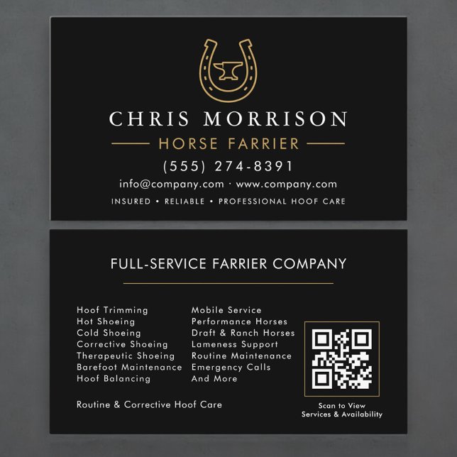 Horse Farrier QR Code Visitkort (Skapare uppladdad)