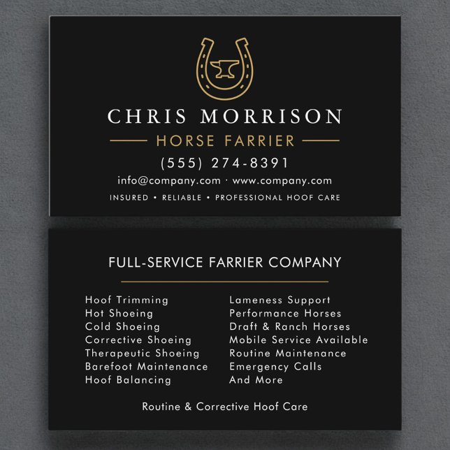Horse Farrier  Visitkort (Skapare uppladdad)