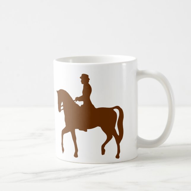 Horse & Female Rider Classic Silhouette Image Mugg (Höger)