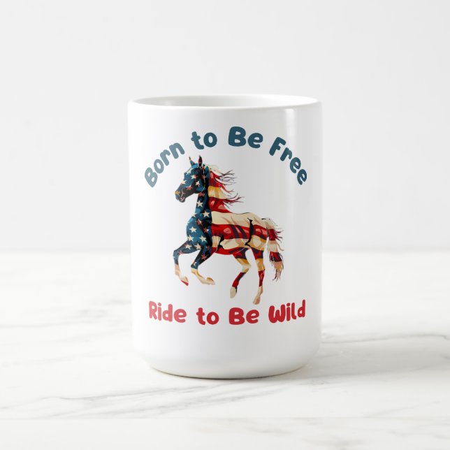 Horse Flagga America Kaffemugg (Center)