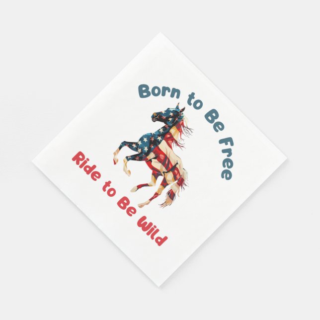 Horse Flagga America Pappersservett (Hörn)