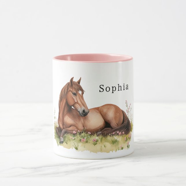 Horse Flowers in Grass Mugg (Center)