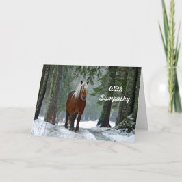 Horse Forest Snö Watercolor Sympathy Kort
