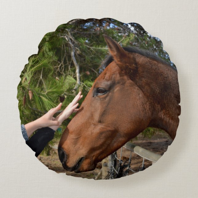 Horse Friend Forever Rund Kudde (Framsidan)