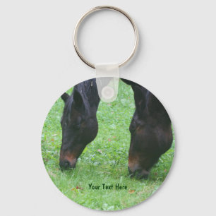 Horse Friends Grazing Animal Keychain Nyckelring