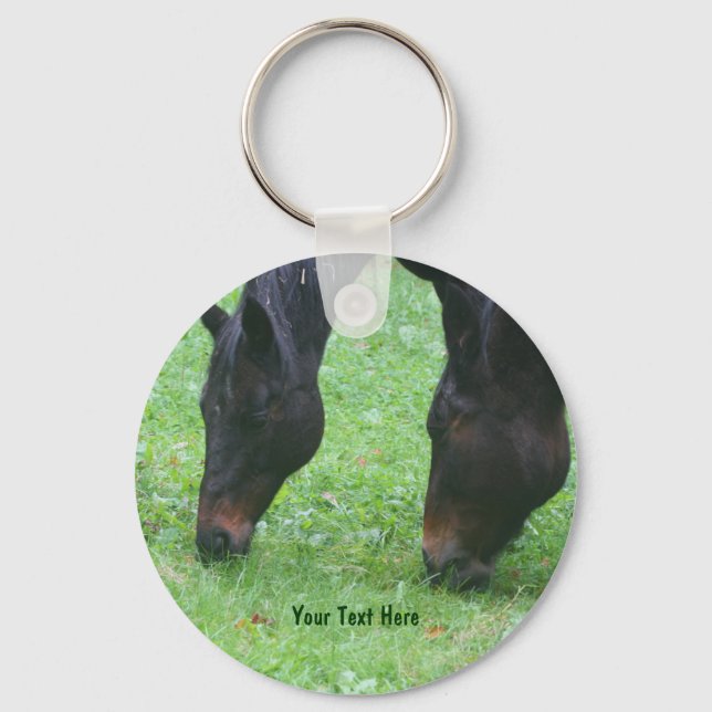 Horse Friends Grazing Animal Keychain Nyckelring (Framsida)