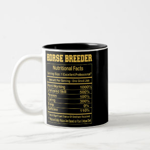 Horse Funny Horse breeder Nutritional Facts Motiva Två-Tonad Mugg