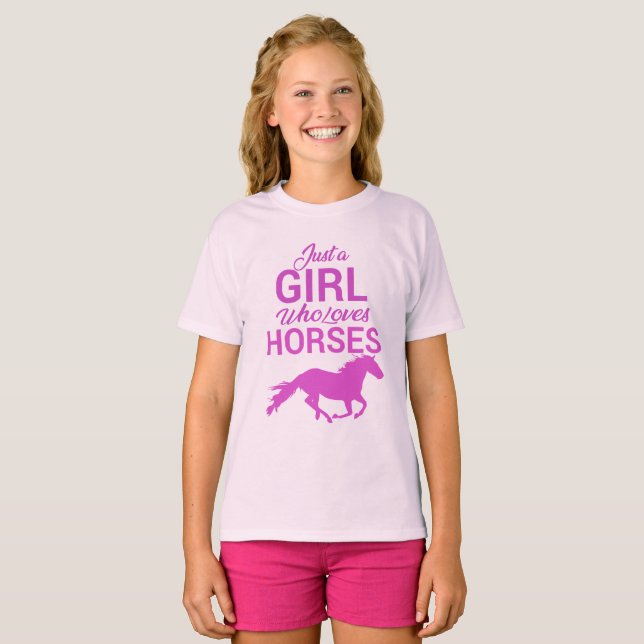 Horse Gallop A Girl Kärlek Horses T Shirt (Hel framsida)