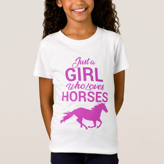 Horse Gallop A Girl Kärlek Horses T Shirt (Framsida)