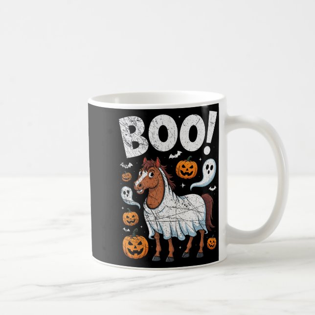Horse Ghost Costume Funny Equestrian Horses Lover  Kaffemugg (Höger)