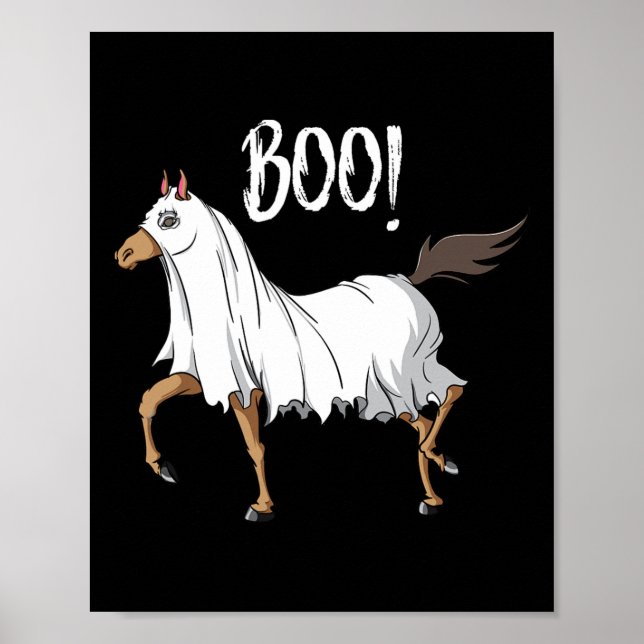 Horse Ghost Costume Roligt Equestrian Horse Lover  Poster (Framsidan)