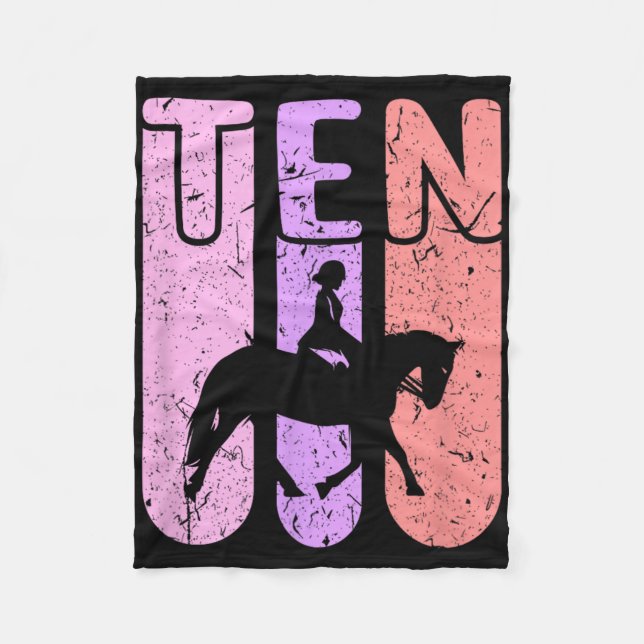 Horse Girl 10th Birthday Horseback Riding  Fleecefilt (Framsidan)
