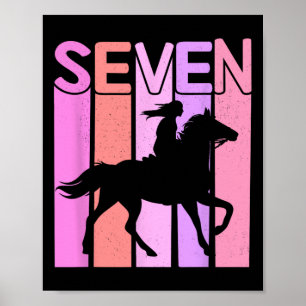 Horse Girl 7:e Birthday  7 Year Ol Poster