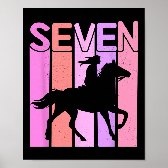 Horse Girl 7:e Birthday  7 Year Ol Poster (Framsidan)