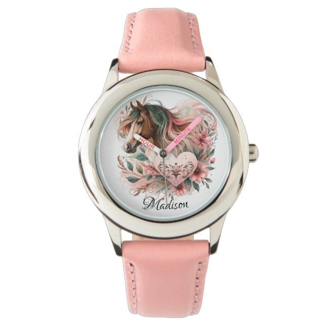 Horse Girl Birthday Armbandsur (Framsida)